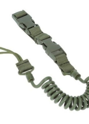 Tactical Pistol Lanyard Sling 55–150cm Nylon Elastic Coil – Anti-Loss Belt Attachment – Black/Khaki/Green