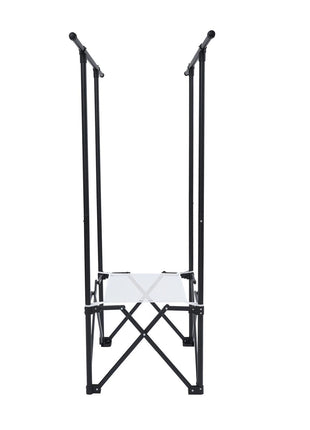 Foldable Clothes Drying Rack 135cm – Iron Frame with Wheels, Sock Clips & Net Bag – Black