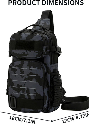 Tactical Chest Sling Bag 18x12x32cm - 900D Nylon - Water-Repellent