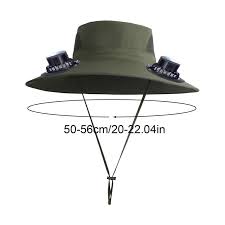 Solar Fan Sun Hat 48cm Brim with Dual Fans – USB Rechargeable Wide Brim Outdoor Cooling Hat