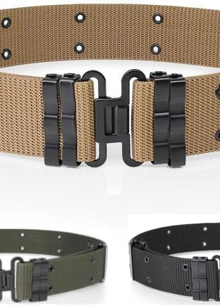 Tactical Belt 5.5cm Nylon Strap + Metal Quick-Release Buckle – S-Style Design – Black Outdoor Use