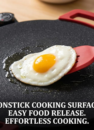 Multifunctional Electric Baking Pan, 1800W Non-Stick Round Grill Pan