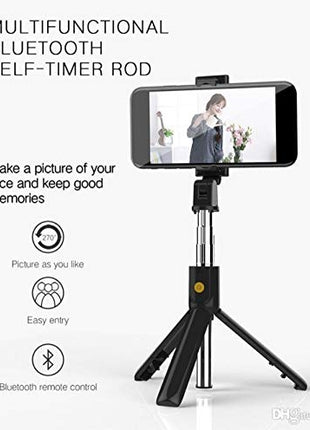 Selfie Stick Tripod 71cm Stainless Steel – Wireless Bluetooth Remote + LED Fill Light