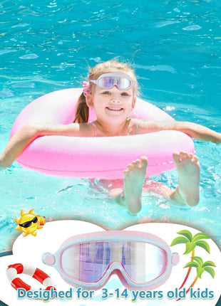 Kids Swimming Goggles 15cm Anti-Fog UV Protection Soft Silicone Seal  – Fits Ages 3–14