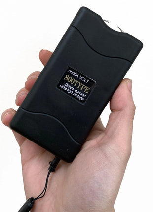 Mini Stun Gun 2500kV with LED Flashlight – Rechargeable Compact Personal Defense Tool – Black