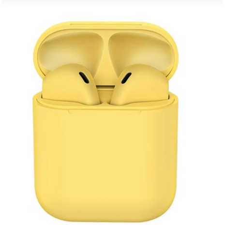 InPods Wireless Bluetooth 5.3 Earphones with Charging Case, Touch Control, Android & iOS Compatible -Yellow