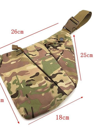 Tactical Chest Sling Bag 23.5×18 cm 600D Oxford Nylon Right Shoulder Anti‑Theft