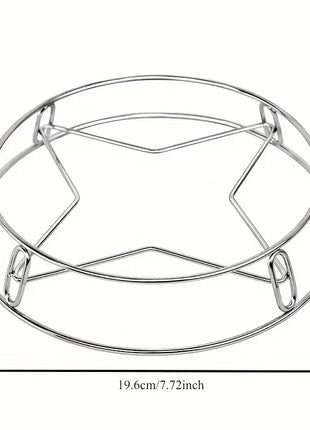 Stainless Steel Pot Stand Set – Dual-Sided Heatproof Racks 19.6cm & 26cm – Countertop Cookware Risers for Pans & Lids