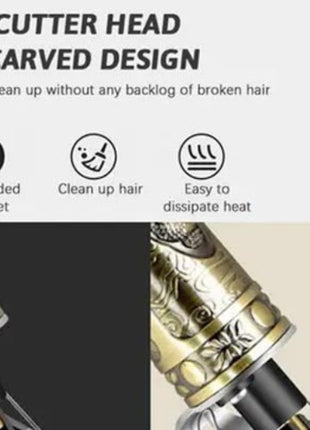 Cordless Hair Clipper 120min USB-C Rechargeable – Stainless Steel Blade – 4 Guide Combs