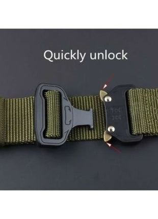 Tactical Waist Belt 130 cm x 3.8 cm Nylon Strap Auto‑Lock Quick‑Release Buckle