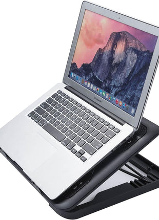 Laptop Cooling Pad 5-Fan Adjustable Height Mesh Surface – USB Powered Quiet Cooler Black