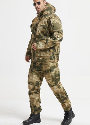 Men's Hunting Suit Winter Fleece Softshell Set – Waterproof Tactical Outdoor 2-Piece