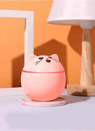 Cat Shape Mini Humidifier with RGB Night Light, USB-C Rechargeable Cool Mist Aroma Diffuser, 20 dB Quiet, Auto Shut-Off, 100×70×100 mm