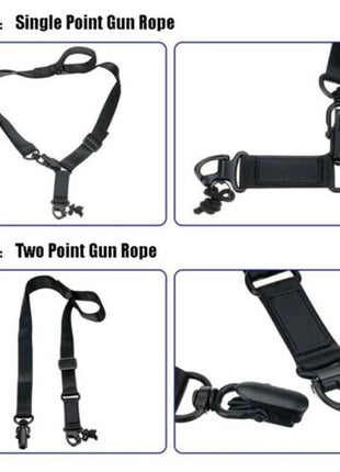 Tactical Rifle Sling Adjustable 56cm to 120cm | Ambidextrous, Quick-Release Clip, Nylon Webbing