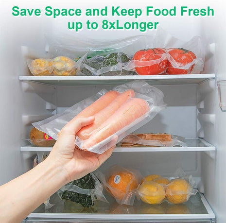 50-Pack Pre-Cut Vacuum Sealer Bags 17 x 24 cm, BPA-Free Embossed PA/PE Food Storage Bags for Freezer Storage, Sous Vide Cooking, Meal Prep & Leftovers