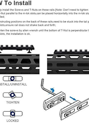 M-LOK Picatinny Rail Adapter Set – 5-Slot to 13-Slot – Lightweight Polymer – Fits Standard M-LOK Systems