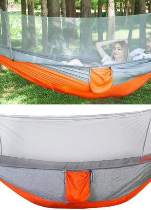 Camping Hammock 290x140cm Nylon with Mosquito Net – Lightweight Foldable Outdoor Hammock
