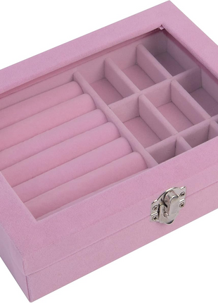 Velvet Jewellery Storage Box – Ring, Earring & Bracelet Organiser