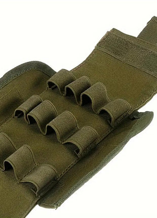 12GA Shotgun Shell Holder Pouch 25-Round Nylon MOLLE Tactical Ammo Carrier Bag – Black/Khaki/Green