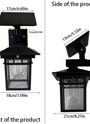 Solar Wall Motion‑Sensor Light 600 lm 6 V/5 W Solar Panel Black