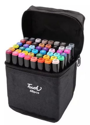 Dual Tip Alcohol Art Markers Set – 48 or 80 Assorted Colours with Carry Case Markers