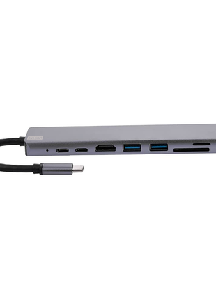 UNISYNC 8-in-1 USB-C Docking Station with 87W PD, HDMI, USB 3.0, RJ45, SD/TF – Slim Hub