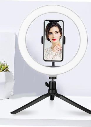 Ring Light 26cm with Tripod – 3 Modes, USB Powered, Adjustable Angle