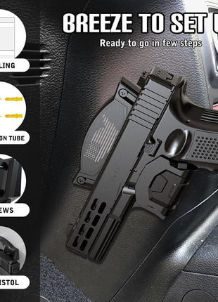 Magnetic Gun Mount 12cm PA9 Polymer with Trigger Guard – 45lb Magnet Holder for Handgun Pistol Revolver – Black USA Flag