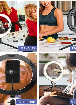 Ring Light 26cm with Tripod – 3 Modes, USB Powered, Adjustable Angle