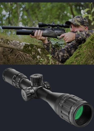 Riflescope 4-16x44 Adjustable Optic Sight Aluminium Body - Illuminated Reticle Black Tactical Scope