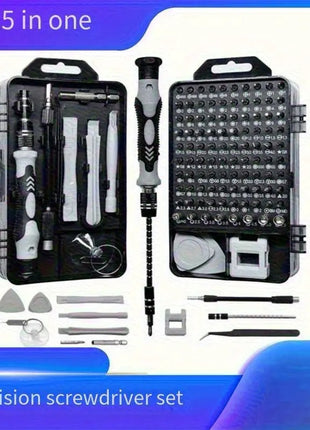 115-in-1 Precision Screwdriver Set – Multi-Bit Magnetic Repair Kit with Tweezers, Crowbars & Case – Chrome Vanadium Bits