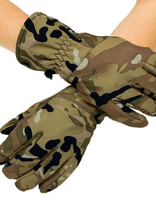 Finger Gloves – Winter Outdoor Waterproof Camouflage Multi‑Black – Thermal Gloves for Skiing, Riding & Cold Weather Activities Camo