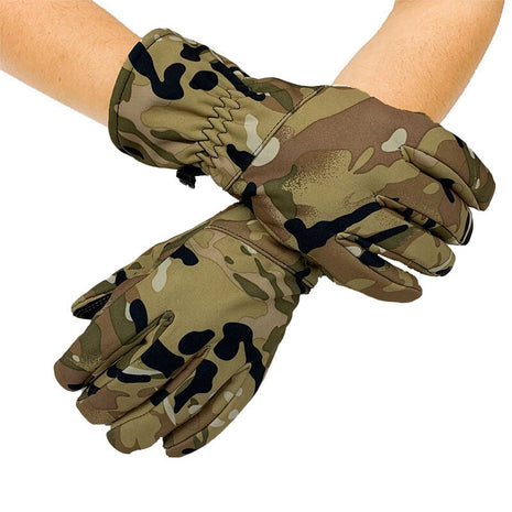 Finger Gloves – Winter Outdoor Waterproof Camouflage Multi‑Black – Thermal Gloves for Skiing, Riding & Cold Weather Activities Camo