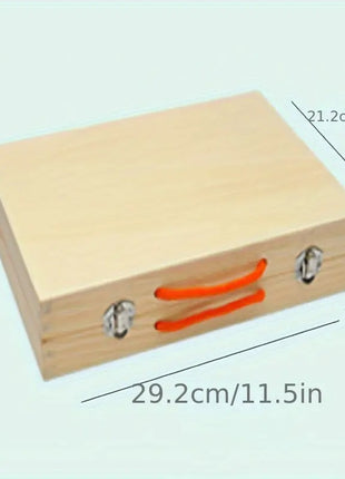 Wooden Toy Tool Set 36-Piece – Pretend Construction Kit with Blocks, Tools & Carry Case