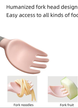 Silicone Baby Fork and Spoon Set – BPA-Free Food Grade Utensils