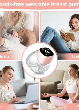 Wearable Electric Breast Pump – 1200mAh Rechargeable – LED Display – 9 Suction Levels – Silent & Leak-Proof