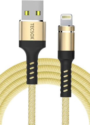 USB-A to Lightning Fast Charging & Data Sync Cable 30 cm Braided Nylon - Gold