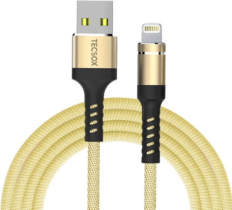 USB-A to Lightning Fast Charging & Data Sync Cable 30 cm Braided Nylon - Gold