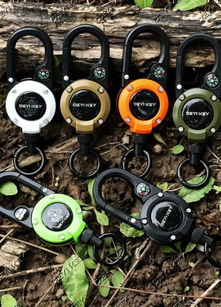 Retractable Badge Reel Keychain – 4.2 cm ABS Case with 60 cm Steel Wire Cord – Carabiner Clip