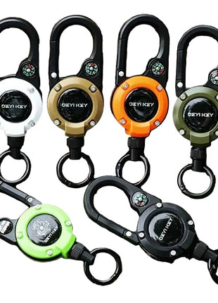 Retractable Badge Reel Keychain – 4.2 cm ABS Case with 60 cm Steel Wire Cord – Carabiner Clip