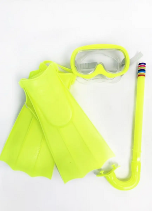 Kids Snorkel Set 2-in-1 with Mask, Snorkel & Adjustable Fins – Fits up to Size 33 – Blue