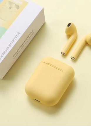InPods Wireless Bluetooth 5.3 Earphones with Charging Case, Touch Control, Android & iOS Compatible -Yellow