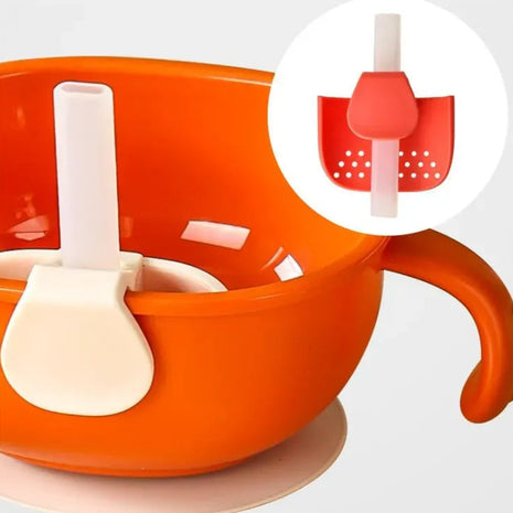 Kids Suction Bowl Feeding Set 17cm with Lid, Straw – Non-Slip Toddler Dinner Set