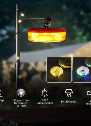 LED Camping String Light with Power Bank & 8 Lighting Modes - 8m USB-C Rechargeable