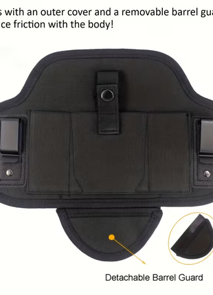 Ambidextrous IWB Holster, Black Neoprene Concealed Carry with Guard, Metal Clips, 2 Magazine Pouches, Fits Most EDC Subcompact to Full-Size Handguns