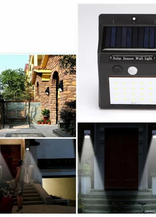 Solar Sensor Wall Light 350 Lumen – 25 LED – Motion Detection – ABS+PC Waterproof Housing – 4 Modes – IP65