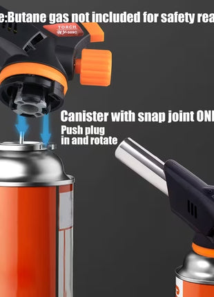 Professional Kitchen Torch 150 g – Adjustable Flame Multi‑Purpose Gas Torch – ABS Black