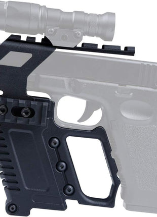 Pistol Carbine Rail Kit for G17/G18/G19 – Nylon Tactical Mount System – Lightweight Black