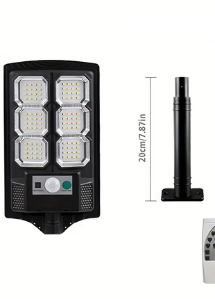 Solar Sensor Wall Light 42.5cm with Remote Control, ABS Outdoor Sconce, Black, Solar-Powered