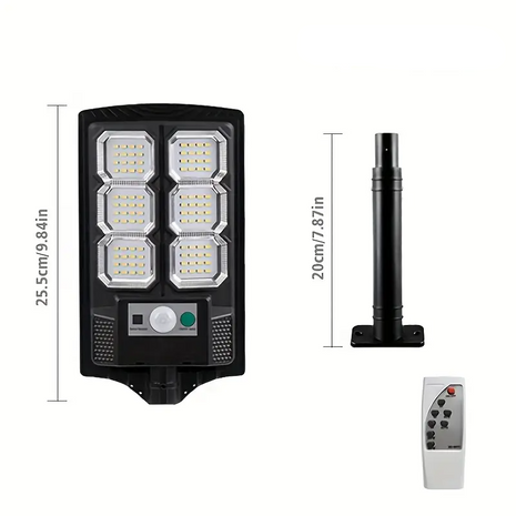 Solar Sensor Wall Light 42.5cm with Remote Control, ABS Outdoor Sconce, Black, Solar-Powered